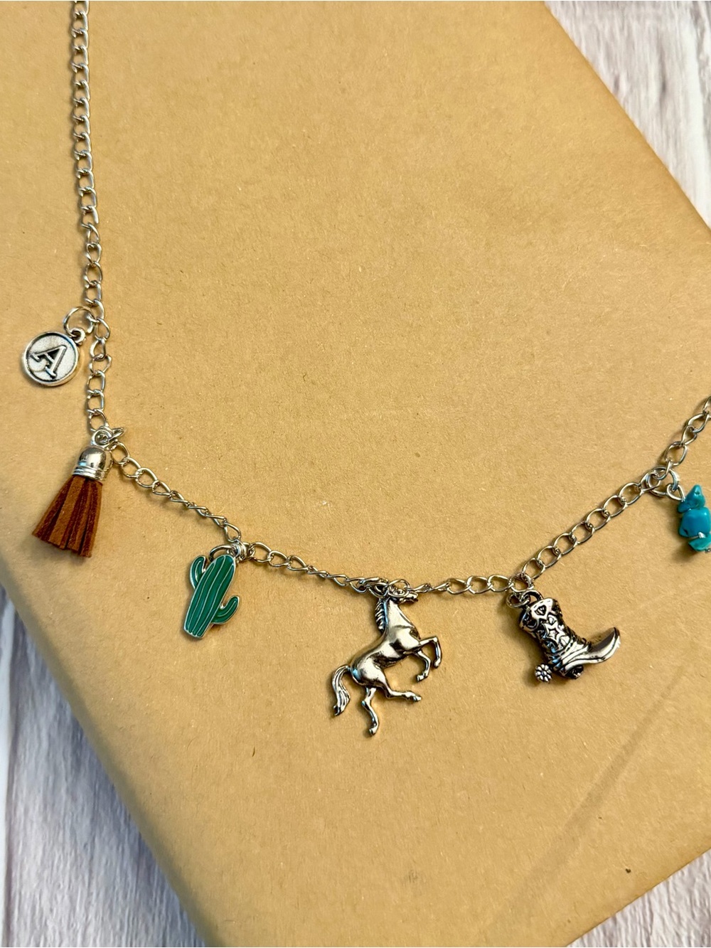Rodeo/Cowboy/Western Silver Charm Chain | Book/Bible Chain |Bag Charm